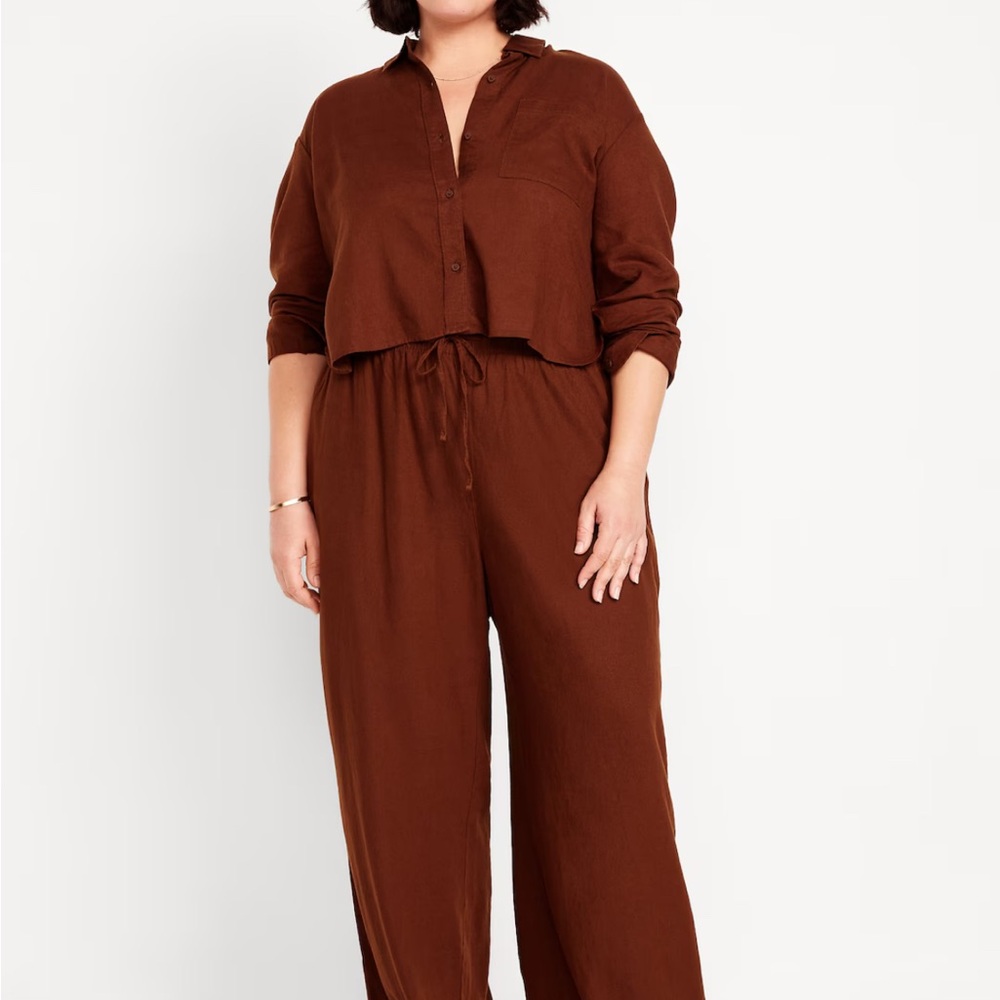 Old Navy High-Waisted Linen-Blend Super Wide-Leg Pants